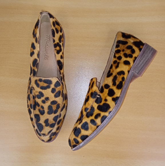 NWT Madewell The Frances Loafer in Leopard Print Calf Hair Sz. 6 - Picture 7 of 15